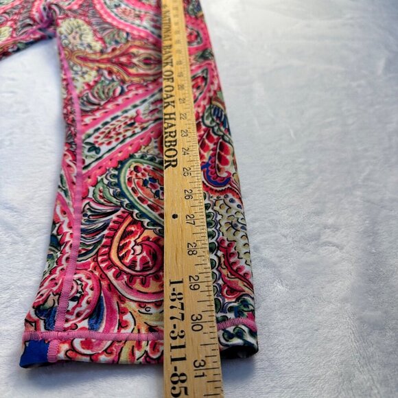 SET Of Nanette Lepore Neon Pink Paisley Cropped Leggings & Bra Sz XL - Picture 16 of 16